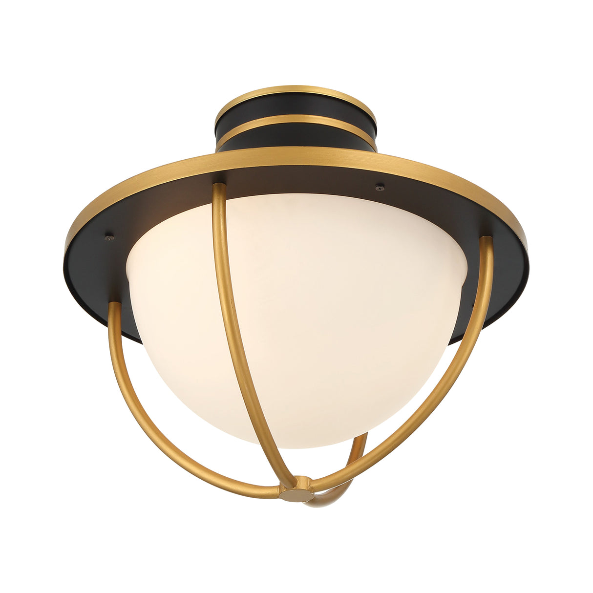Tobin Outdoor Flush Mount, Black and Textured Gold
