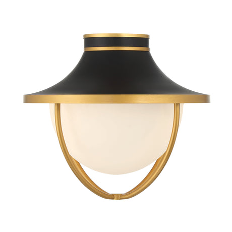 Tobin Outdoor Flush Mount, Black and Textured Gold