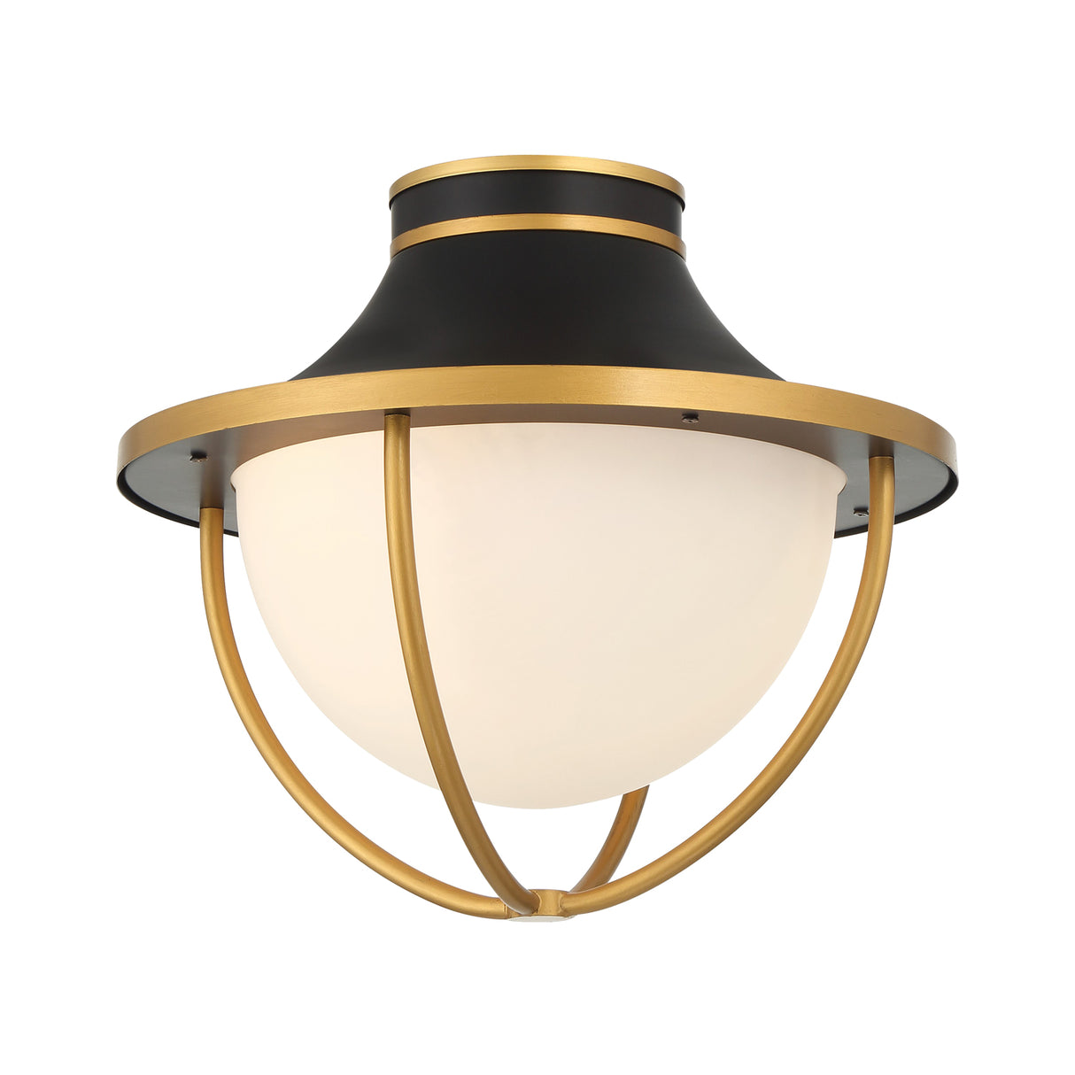 Tobin Outdoor Flush Mount, Black and Textured Gold