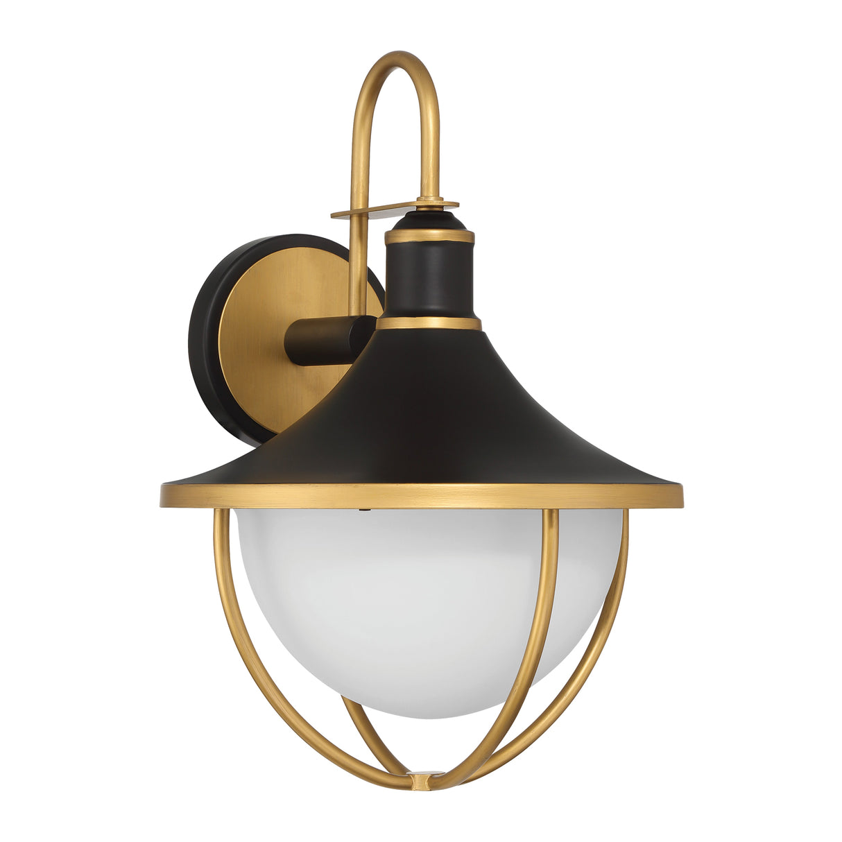 Tobin Outdoor Wall Light, Medium 19" Black and Textured Gold