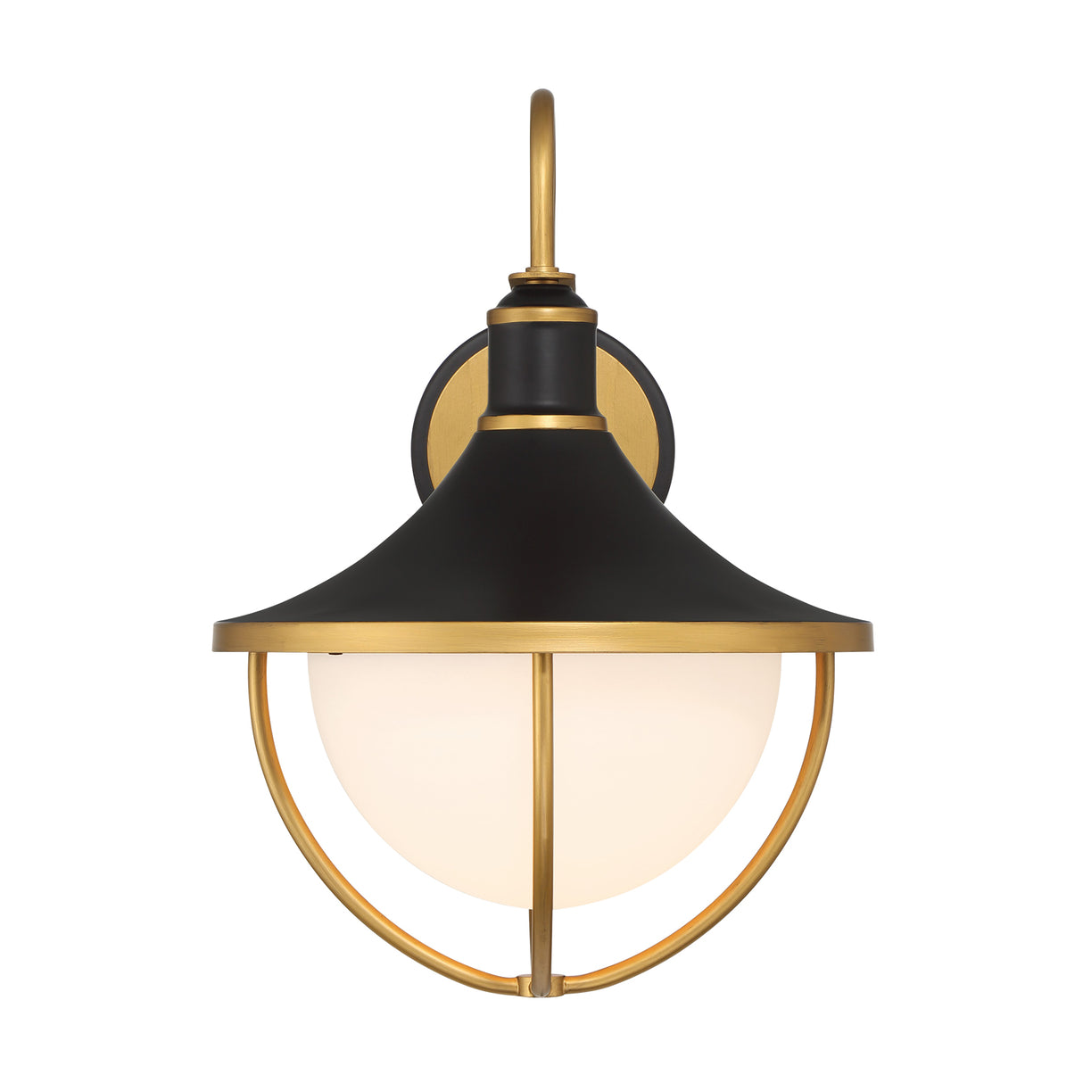 Tobin Outdoor Wall Light, Medium 19" Black and Textured Gold
