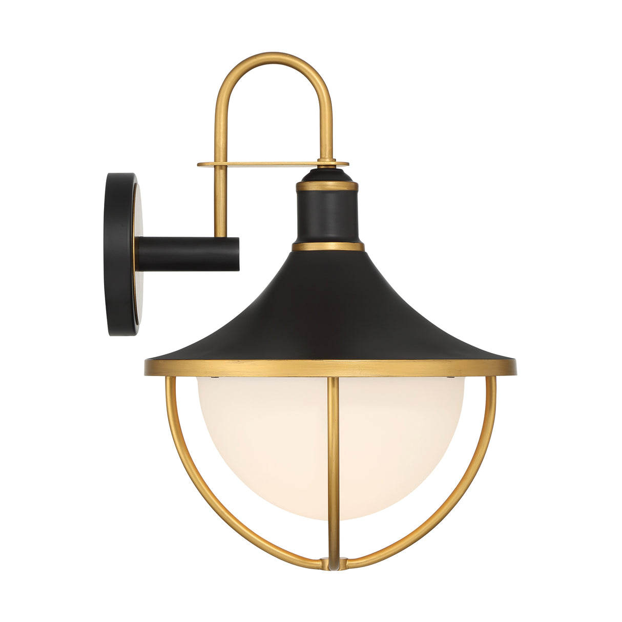 Tobin Outdoor Wall Light, Medium 19" Black and Textured Gold