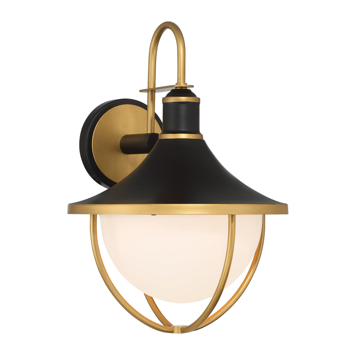 Tobin Outdoor Wall Light, Medium 19" Black and Textured Gold