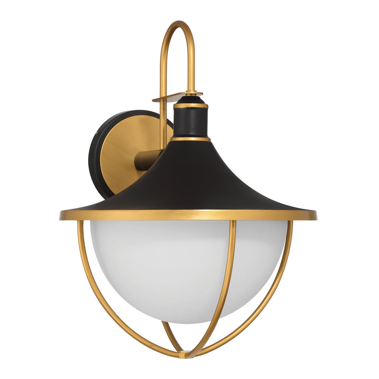 Tobin Outdoor Wall Light, Large 22" Black and Textured Gold