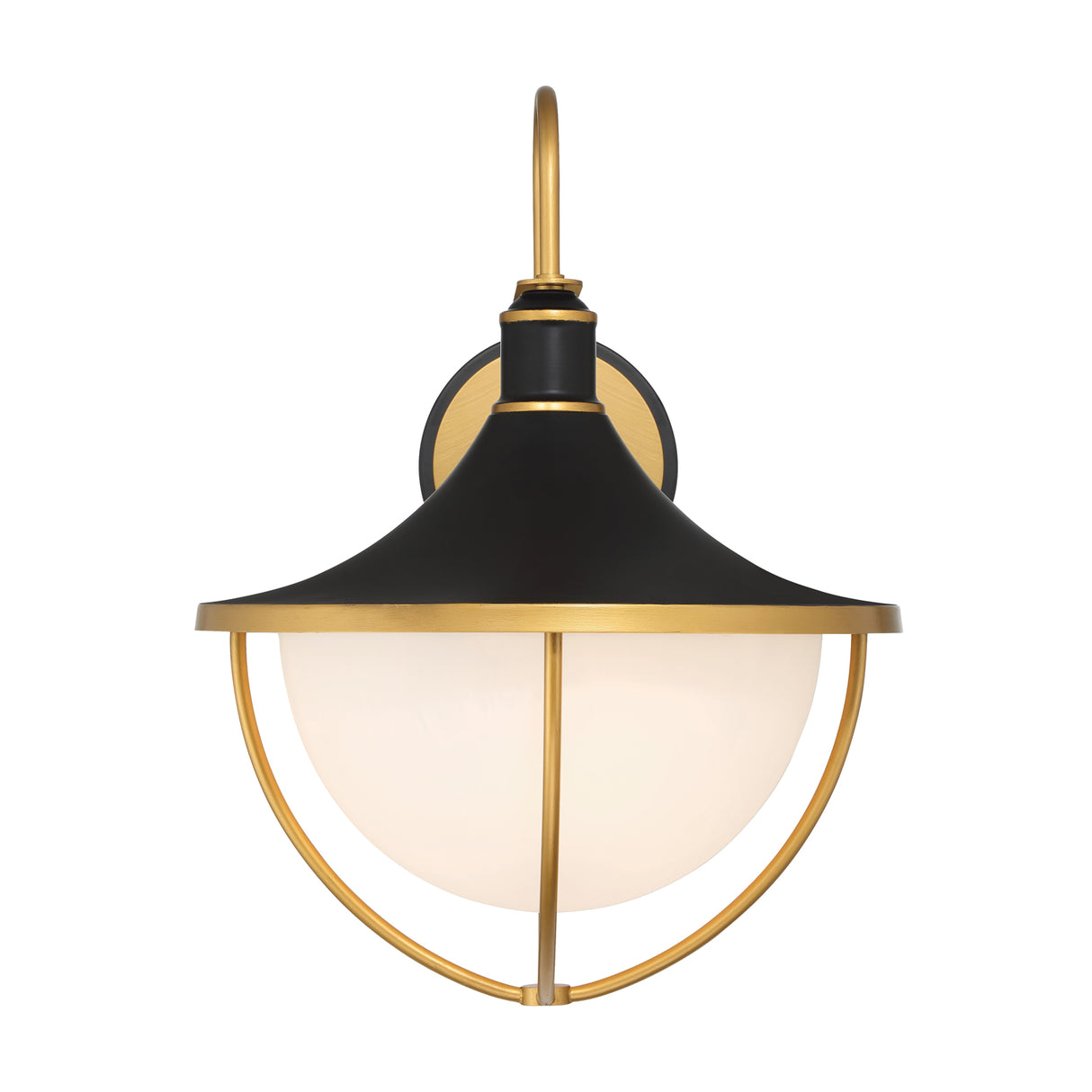 Tobin Outdoor Wall Light, Large 22" Black and Textured Gold