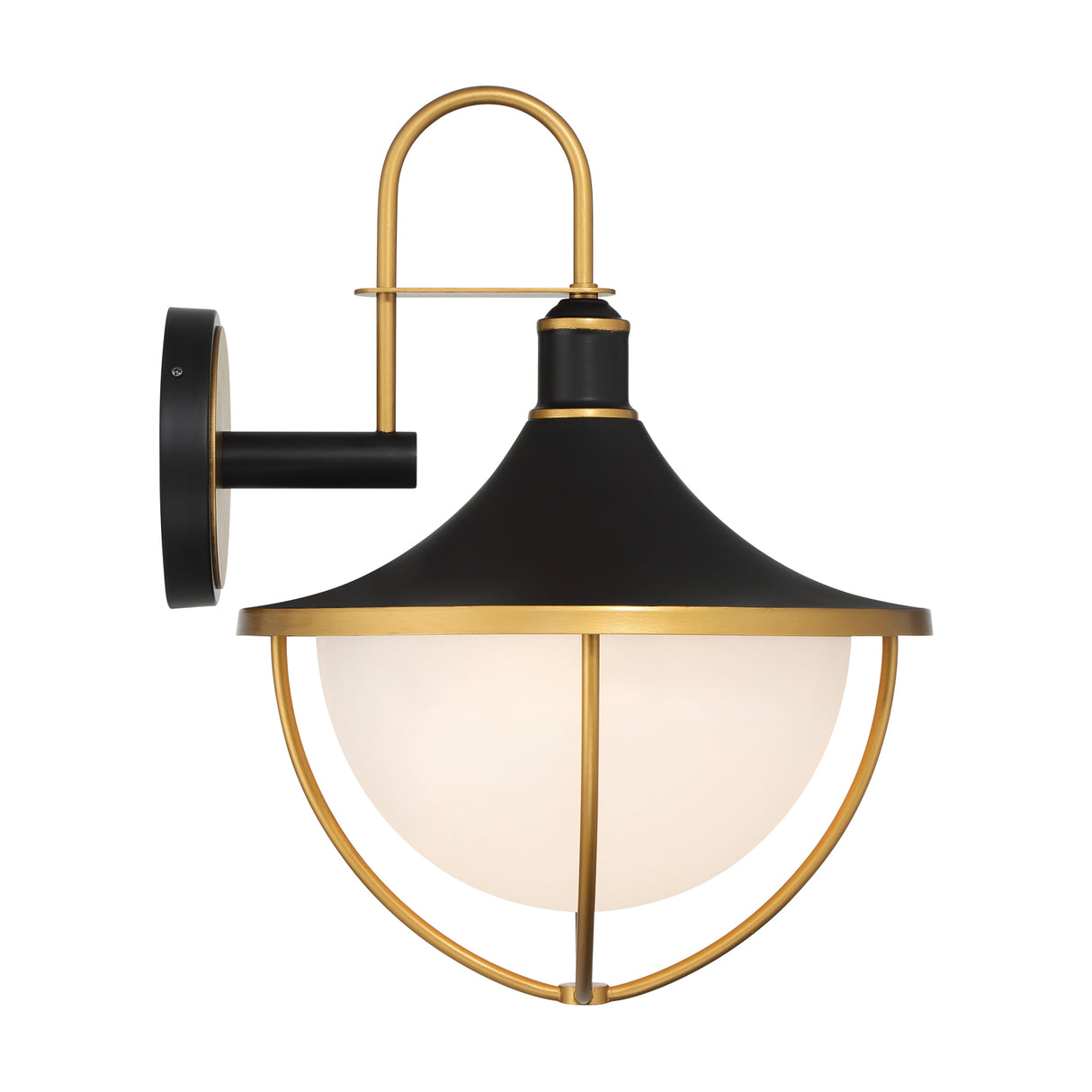 Tobin Outdoor Wall Light, Large 22" Black and Textured Gold