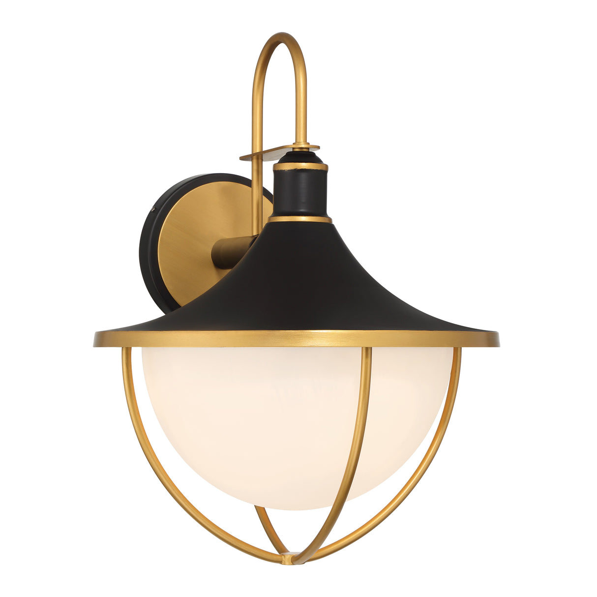 Tobin Outdoor Wall Light, Large 22" Black and Textured Gold