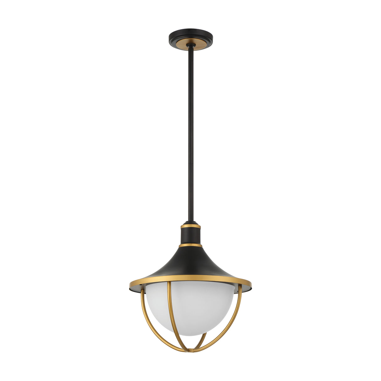 Tobin Outdoor Pendant Light 16", Black and Textured Gold