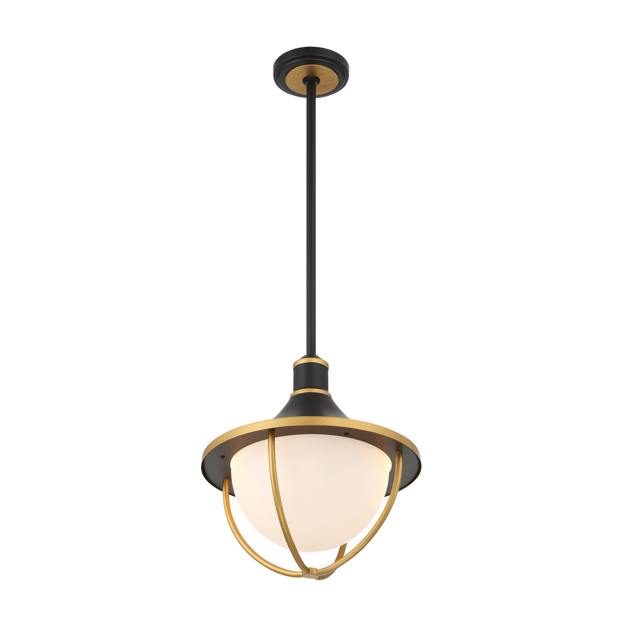 Tobin Outdoor Pendant Light 16", Black and Textured Gold