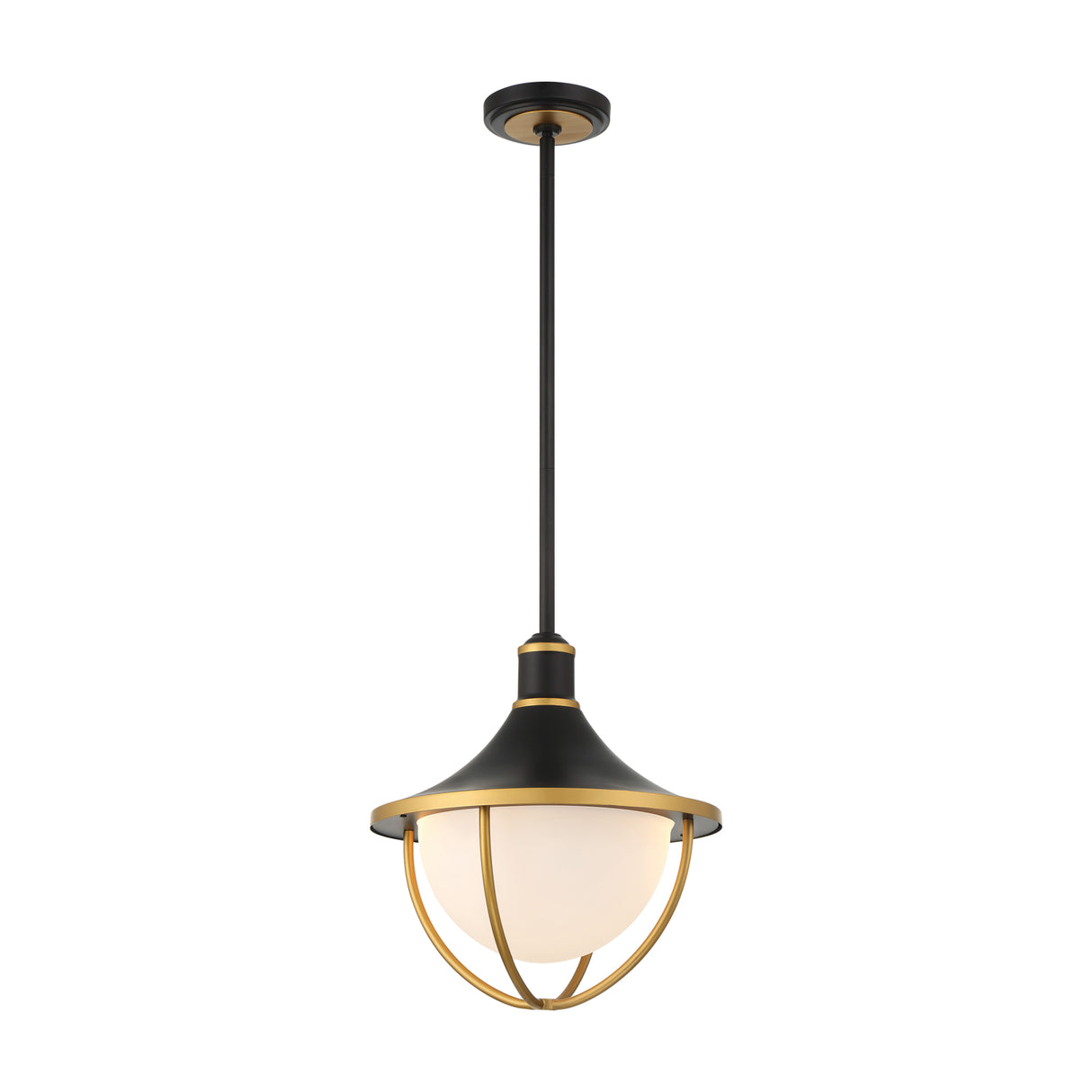 Tobin Outdoor Pendant Light 16", Black and Textured Gold
