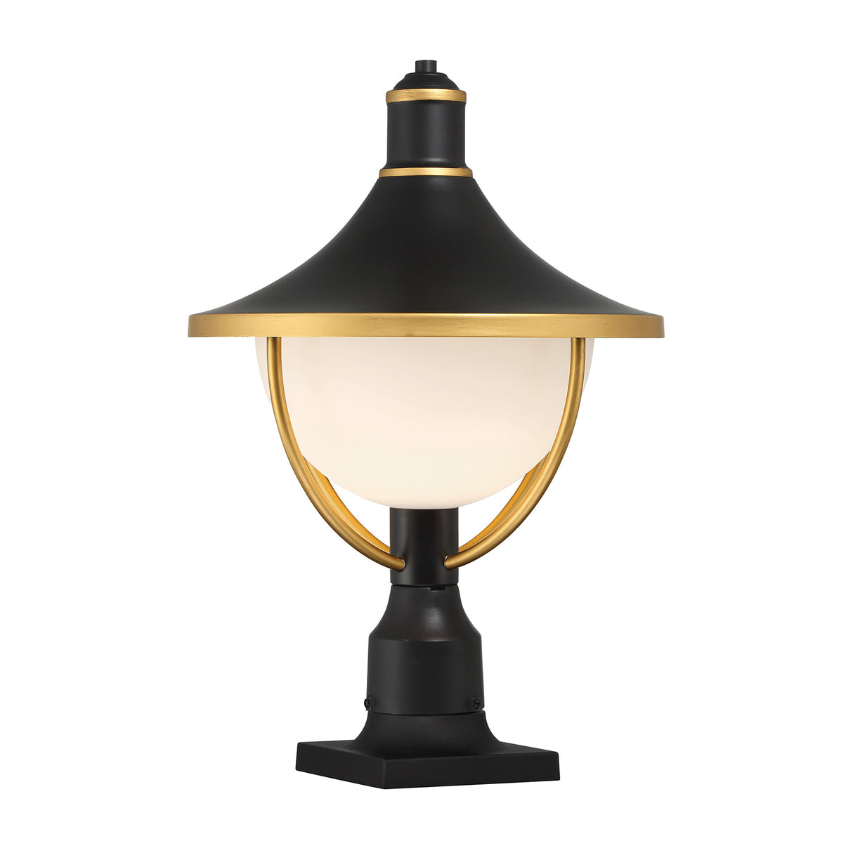 Tobin Outdoor Post Light 18", Black and Textured Gold