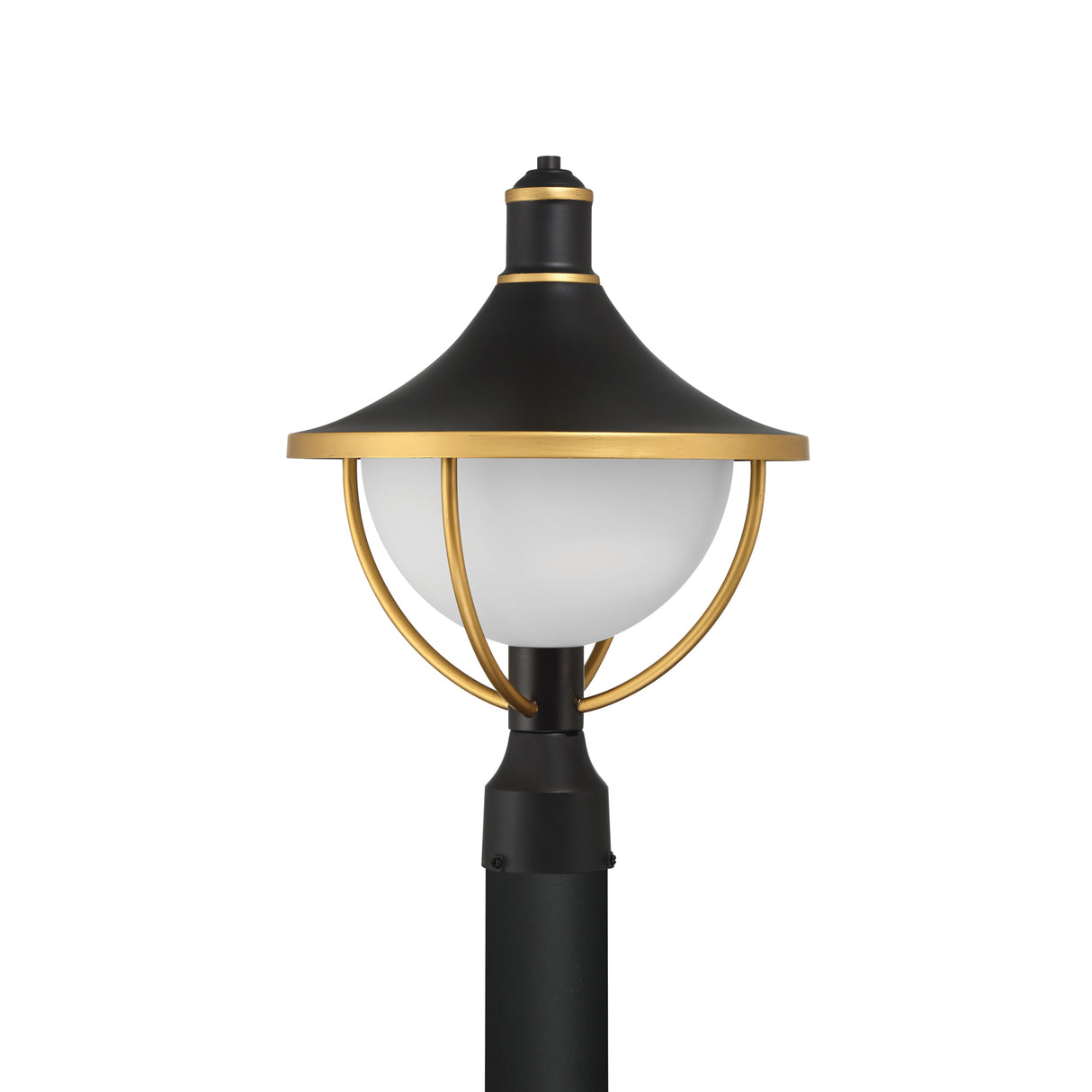 Tobin Outdoor Post Light 18", Black and Textured Gold