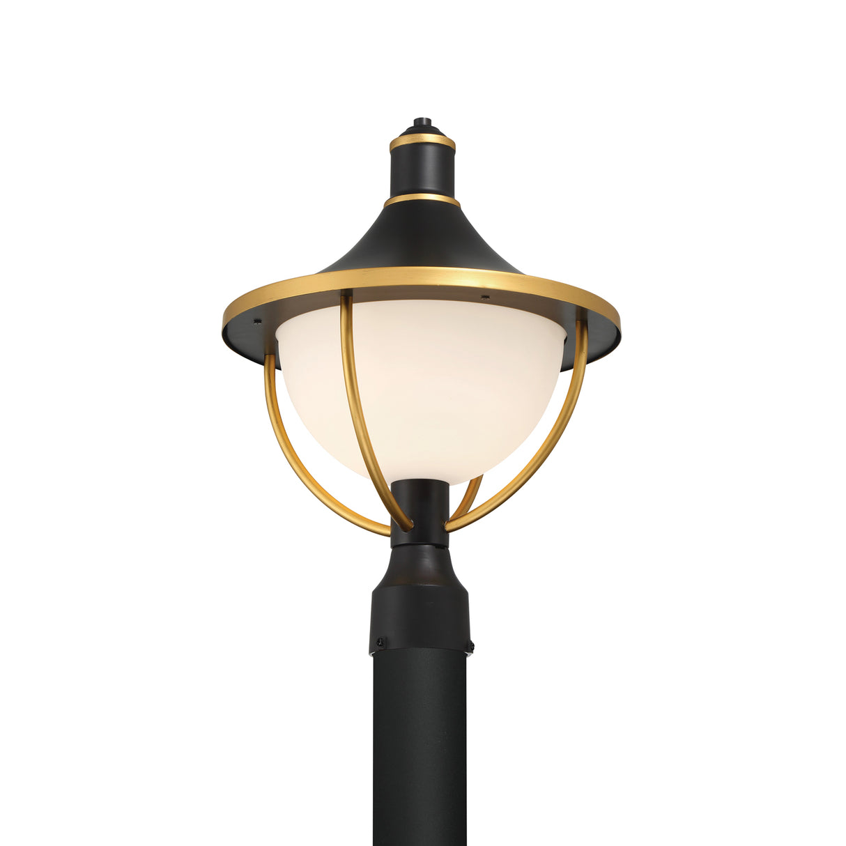 Tobin Outdoor Post Light, Medium 18", Black and Textured Gold