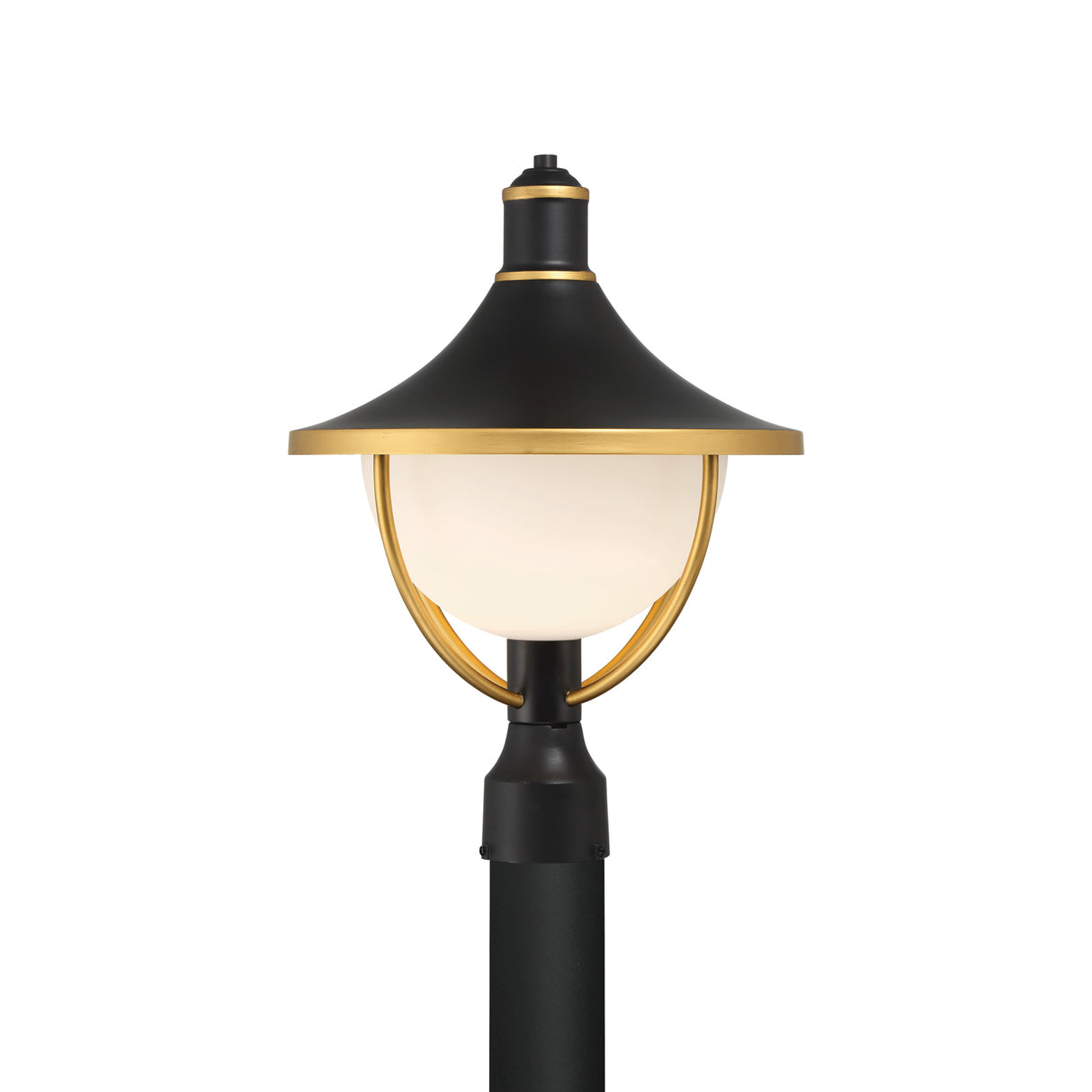 Tobin Outdoor Post Light, Medium 18", Black and Textured Gold