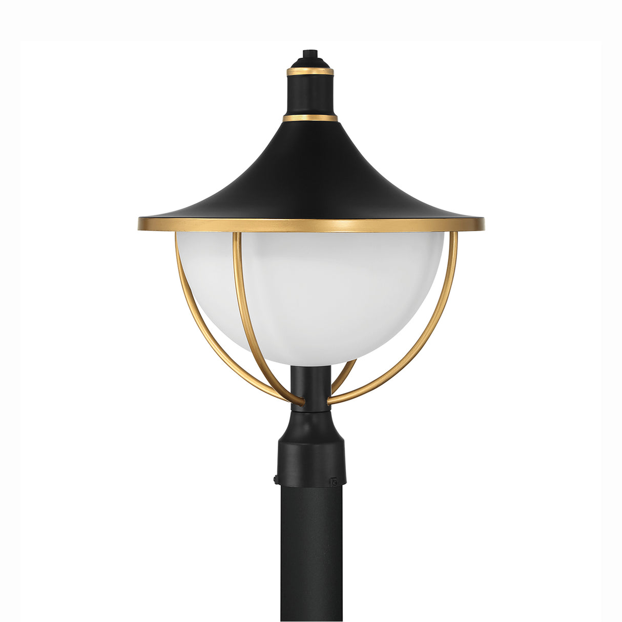 Tobin Outdoor Post Light 21", Black and Textured Gold