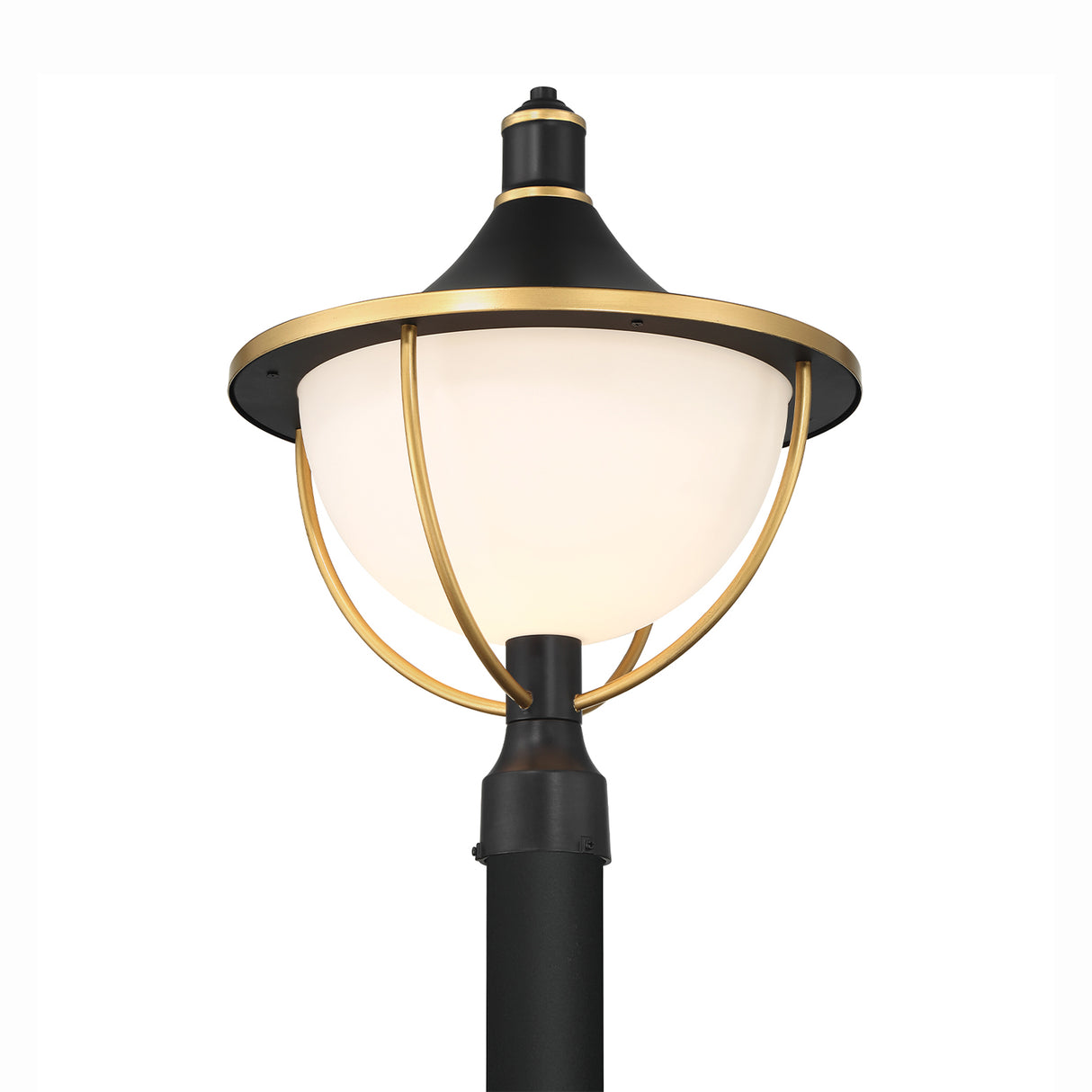 Tobin Outdoor Post Light 21", Black and Textured Gold