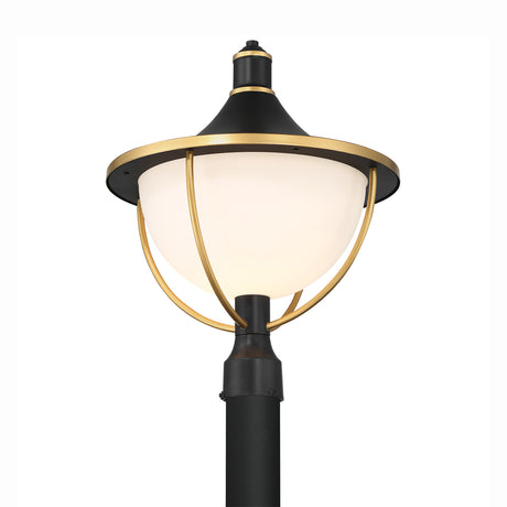 Tobin Outdoor Post Light 21", Black and Textured Gold