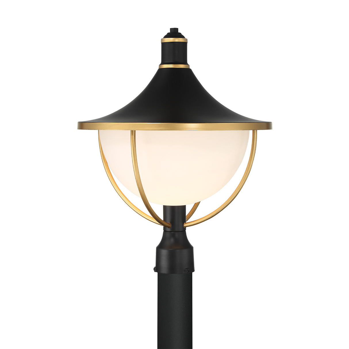 Tobin Outdoor Post Light 21", Black and Textured Gold