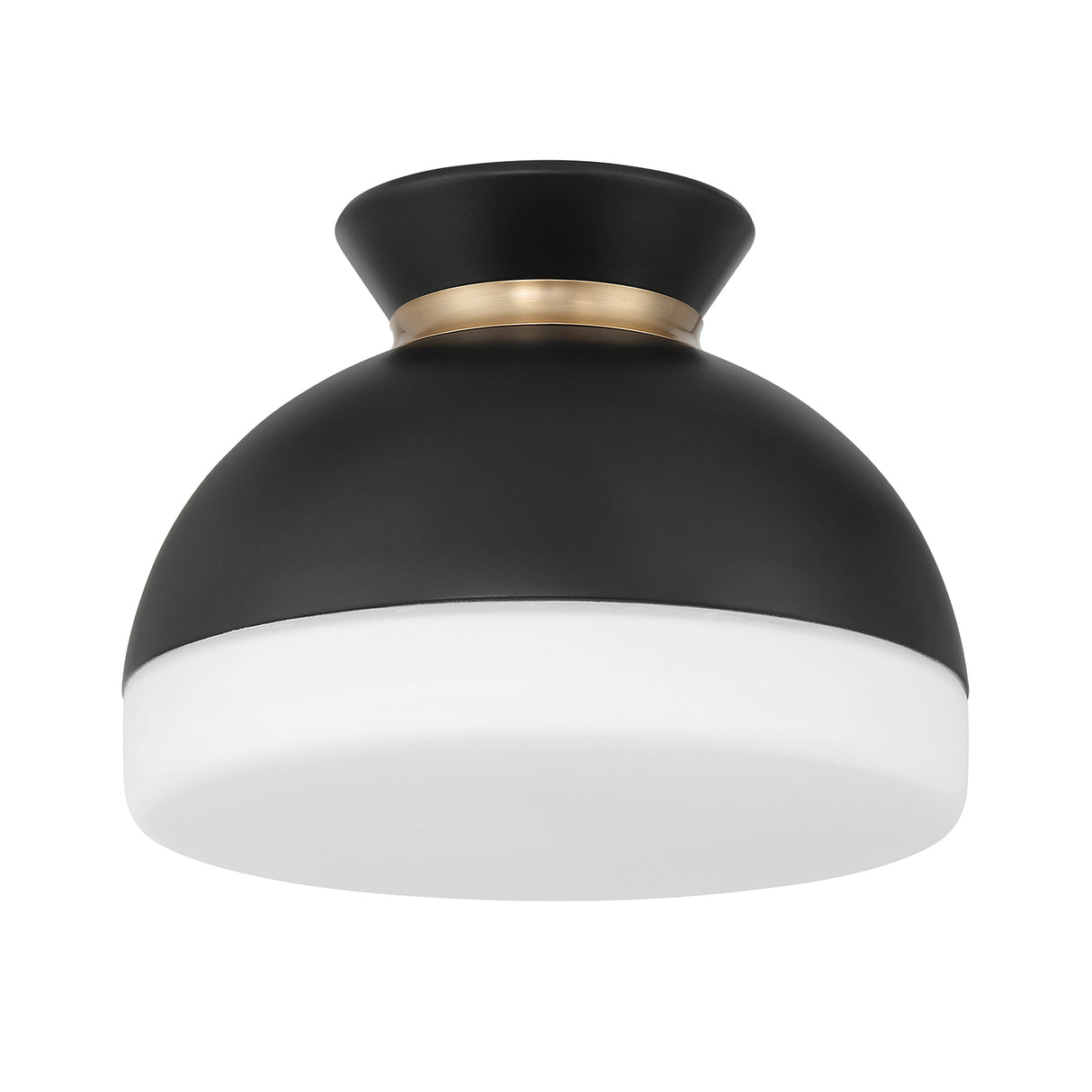 Elody Flush Mount 10", Matte Black and Brass