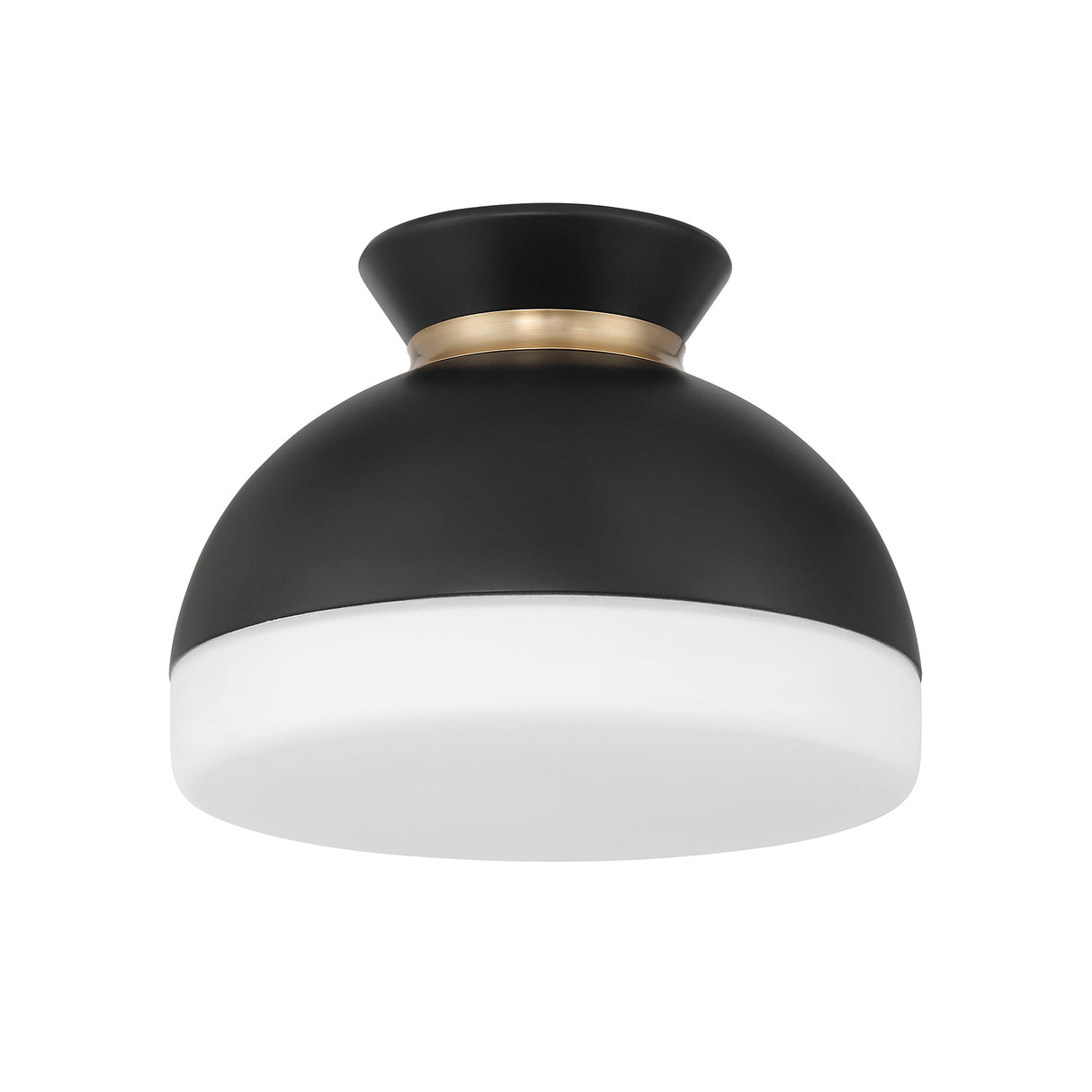 Elody Small Flush Mount 10", Matte Black and Brass