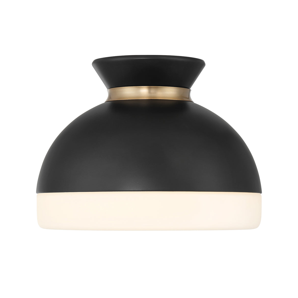 Elody Flush Mount 10", Matte Black and Brass