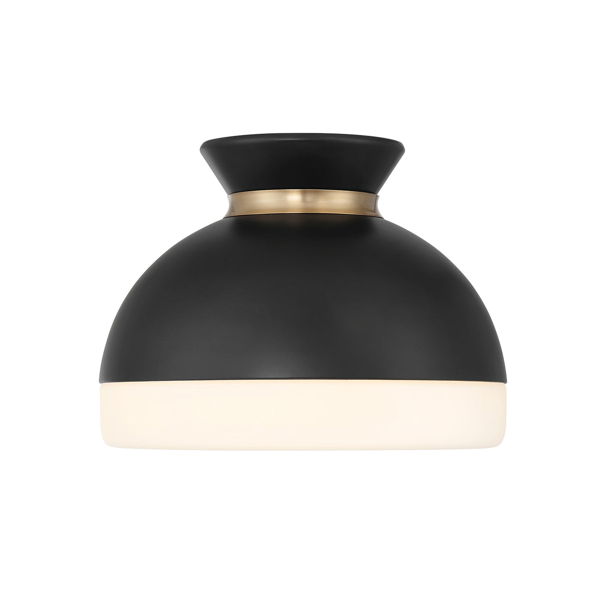 Elody Small Flush Mount 10", Matte Black and Brass
