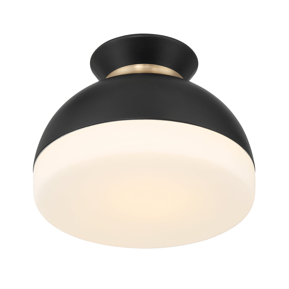 Elody Flush Mount 10", Matte Black and Brass