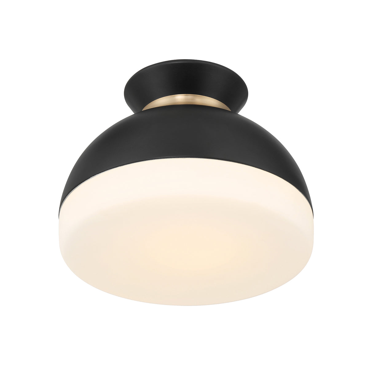 Elody Small Flush Mount 10", Matte Black and Brass