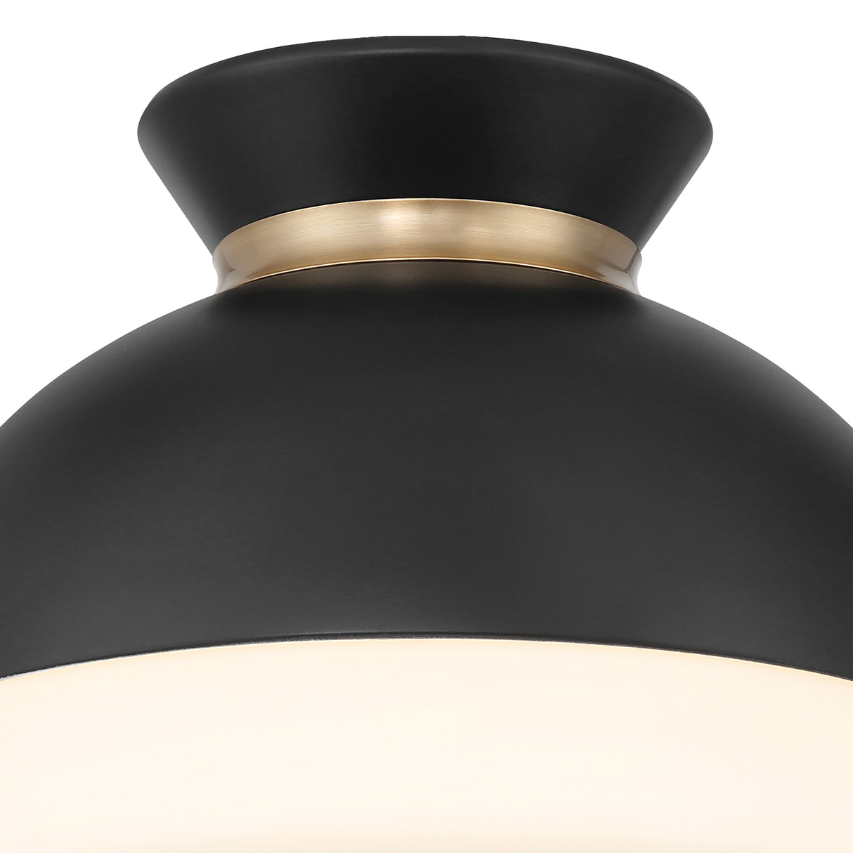 Elody Flush Mount 10", Matte Black and Brass