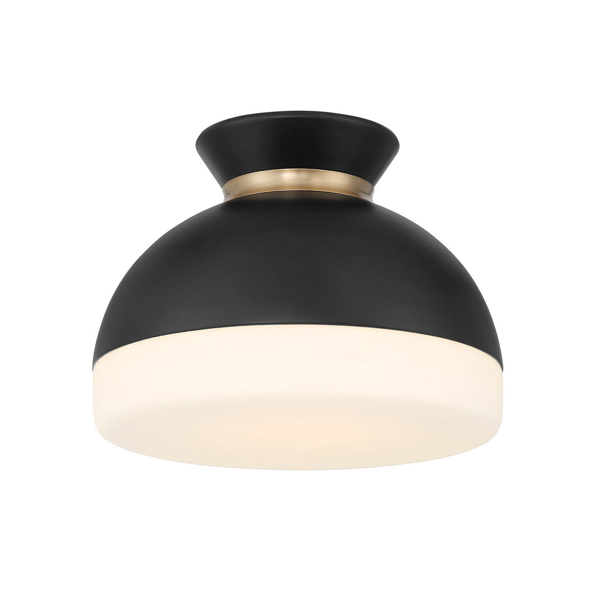 Elody Small Flush Mount 10", Matte Black and Brass