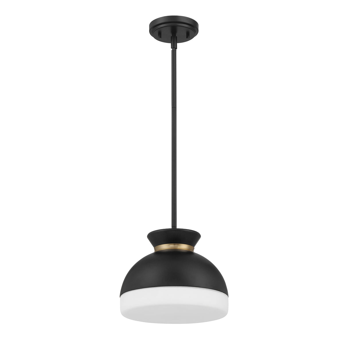 Elody Pendant 10", Matte Black and Brass