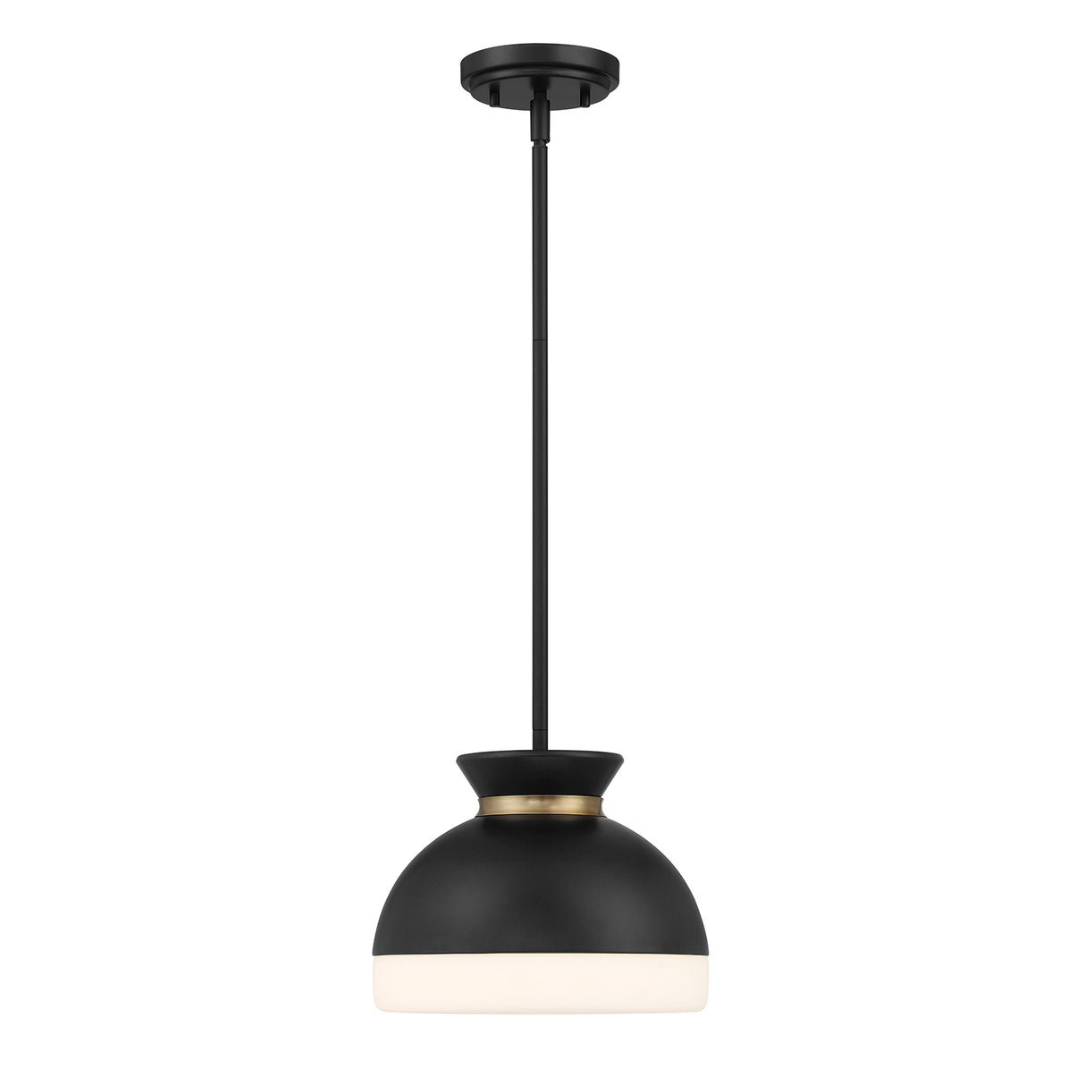 Elody Pendant 10", Matte Black and Brass