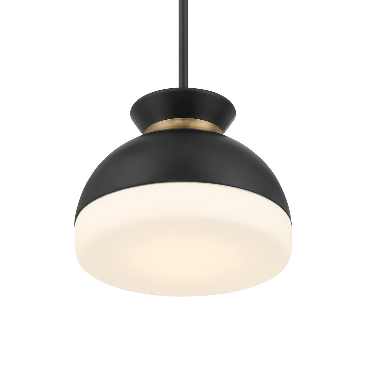 Elody Small Pendant 10", Matte Black and Brass