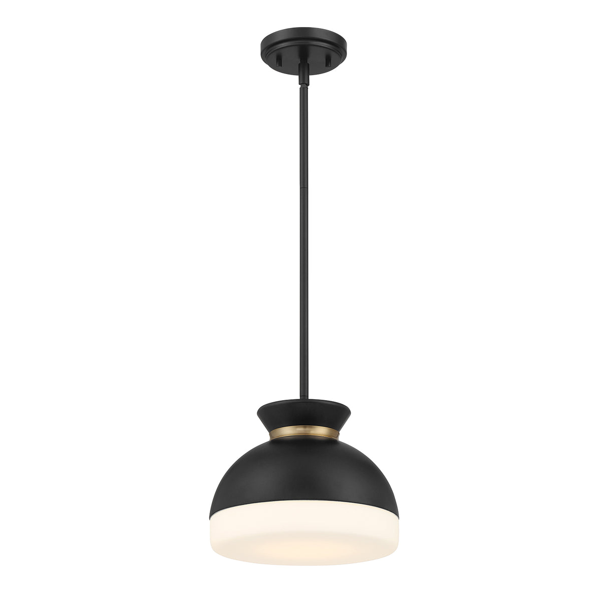 Elody Pendant 10", Matte Black and Brass