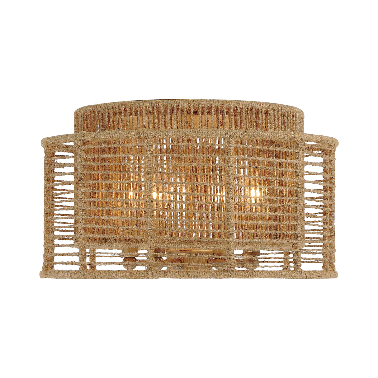 Sellah Flush Mount 15", Jute and Satin Sand