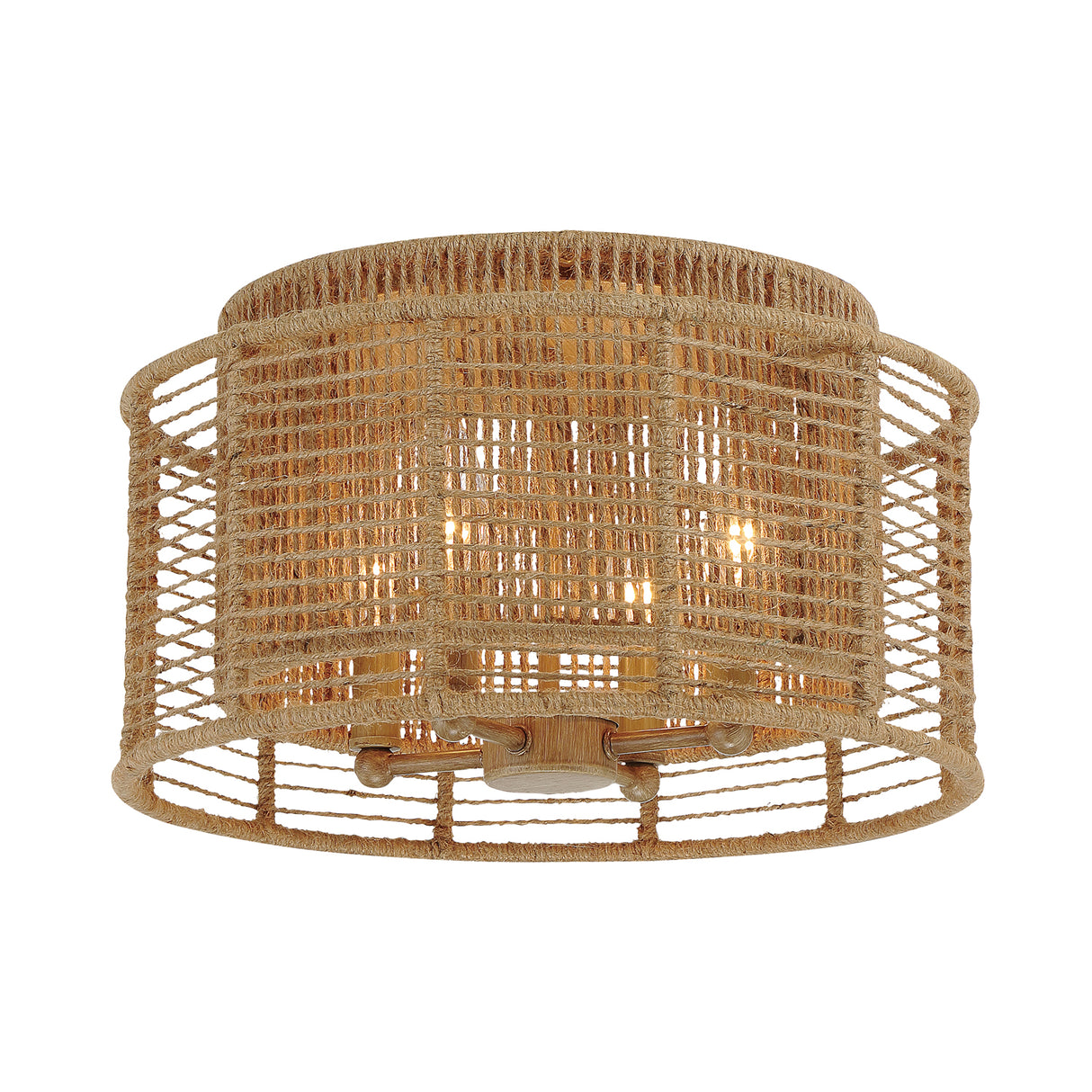 Sellah Flush Mount 15", Jute and Satin Sand