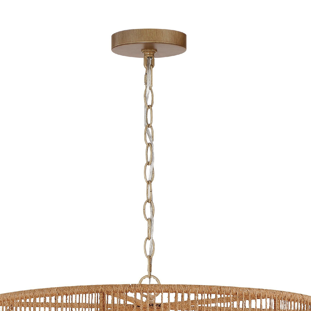 Sellah 12 Light Chandelier 43", Jute and Satin Sand