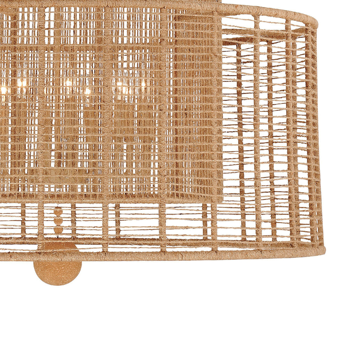 Sellah 12 Light Chandelier 43", Jute and Satin Sand