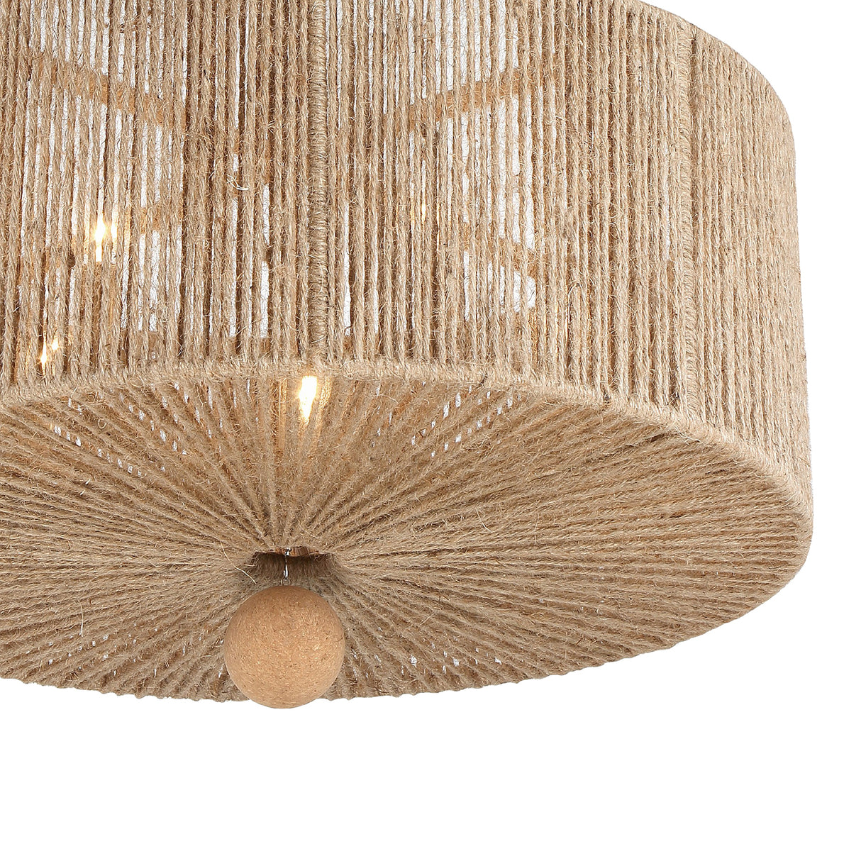 Selma 5 Light Chandelier 24", Jute and Satin Sand