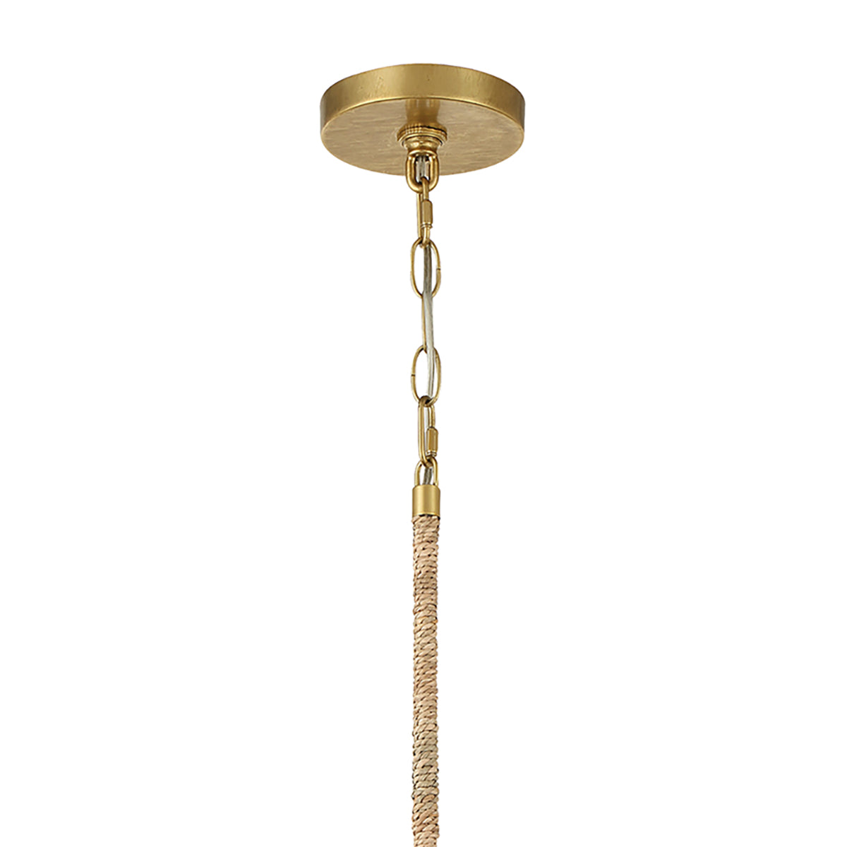 Sarina Pendant 20", Lake Grass and Soft Brass