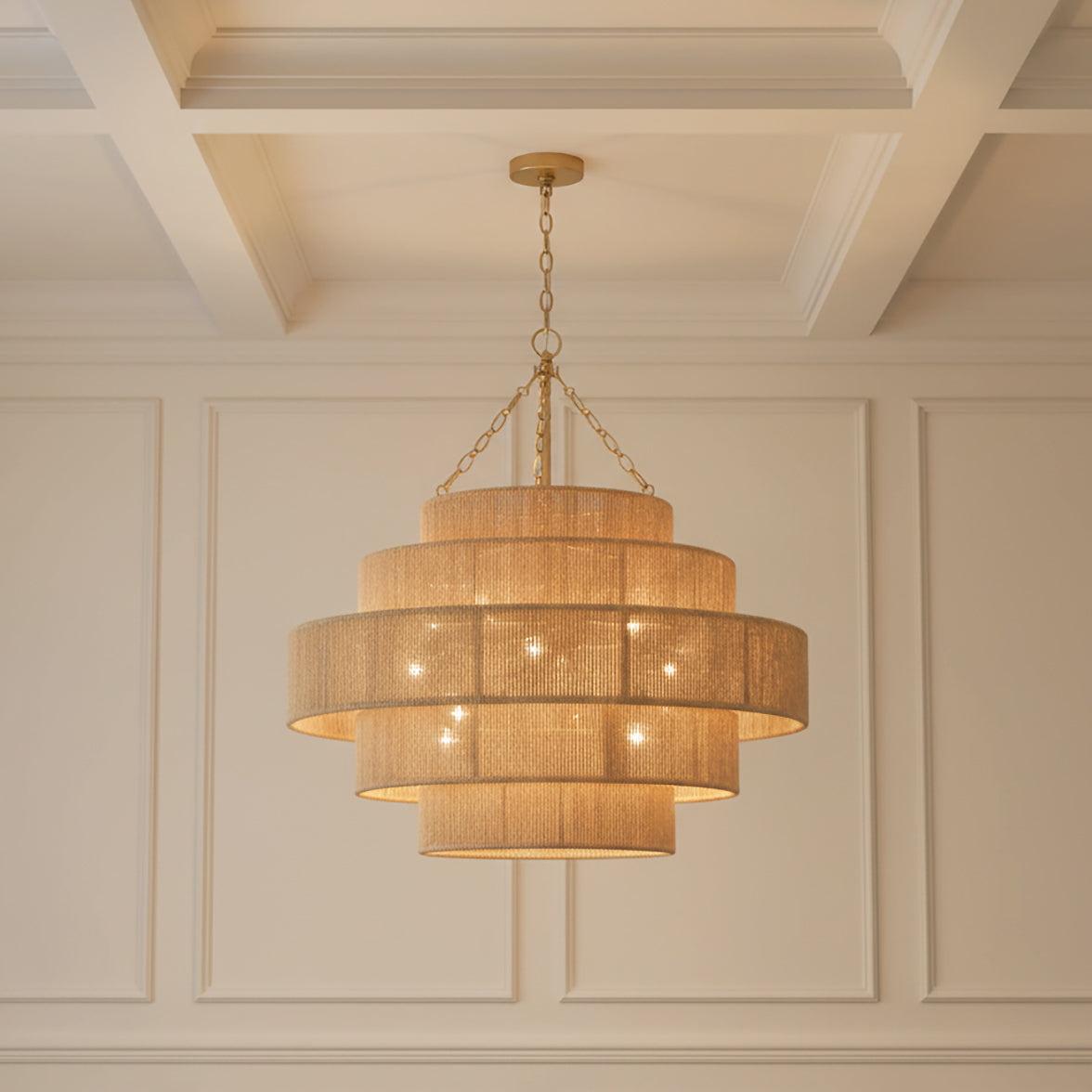 Sorelle 20 Light Chandelier 32" for Transitional home with White Paneled Walls