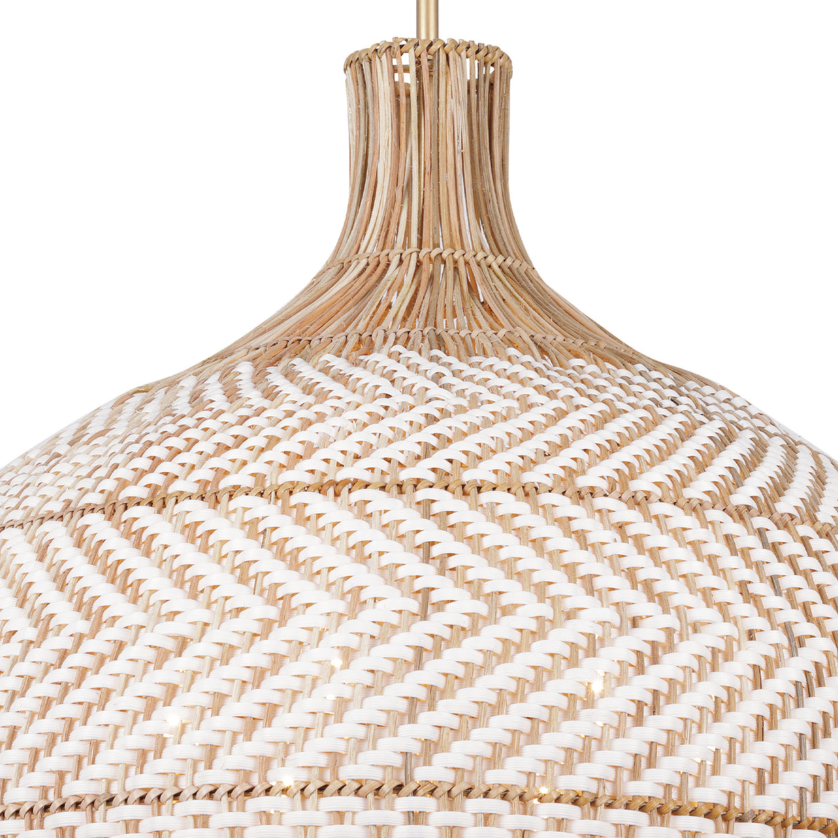 Sienna Extra Large Pendant 26", Rattan and Soft Brass
