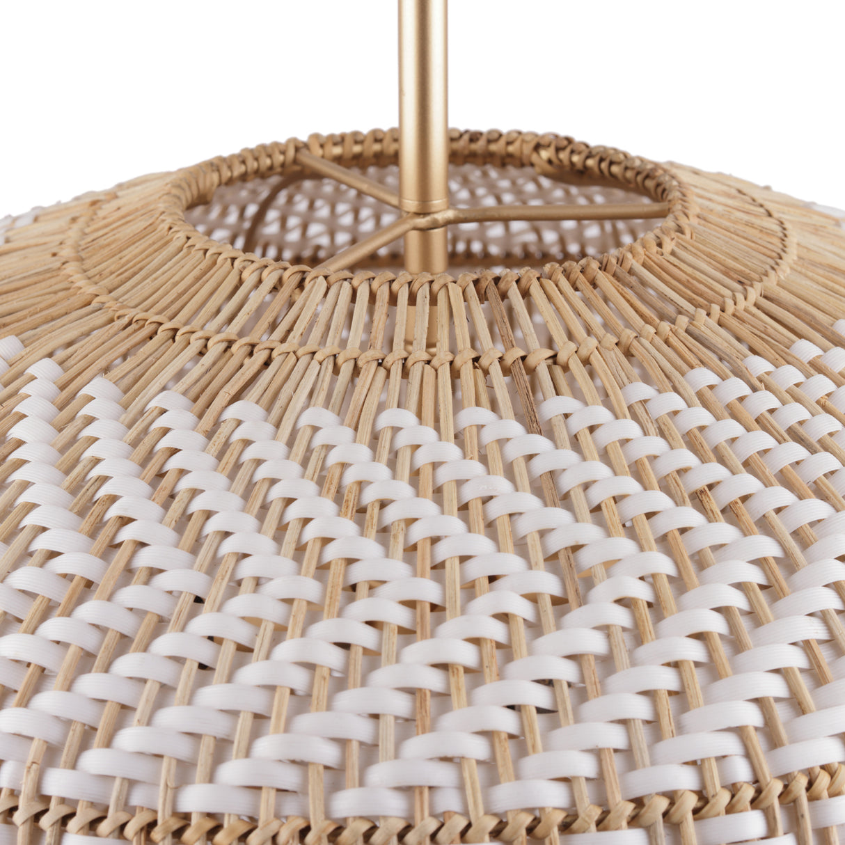 Sienna 4 Light Pendant 22", Rattan and Soft Brass