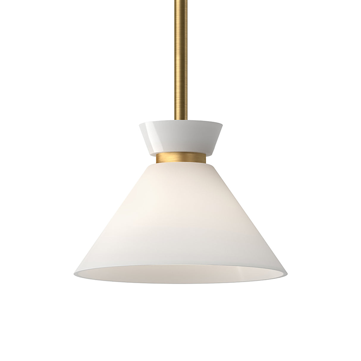 Cori Small Pendant 8", Brushed Brass and Milk Glass