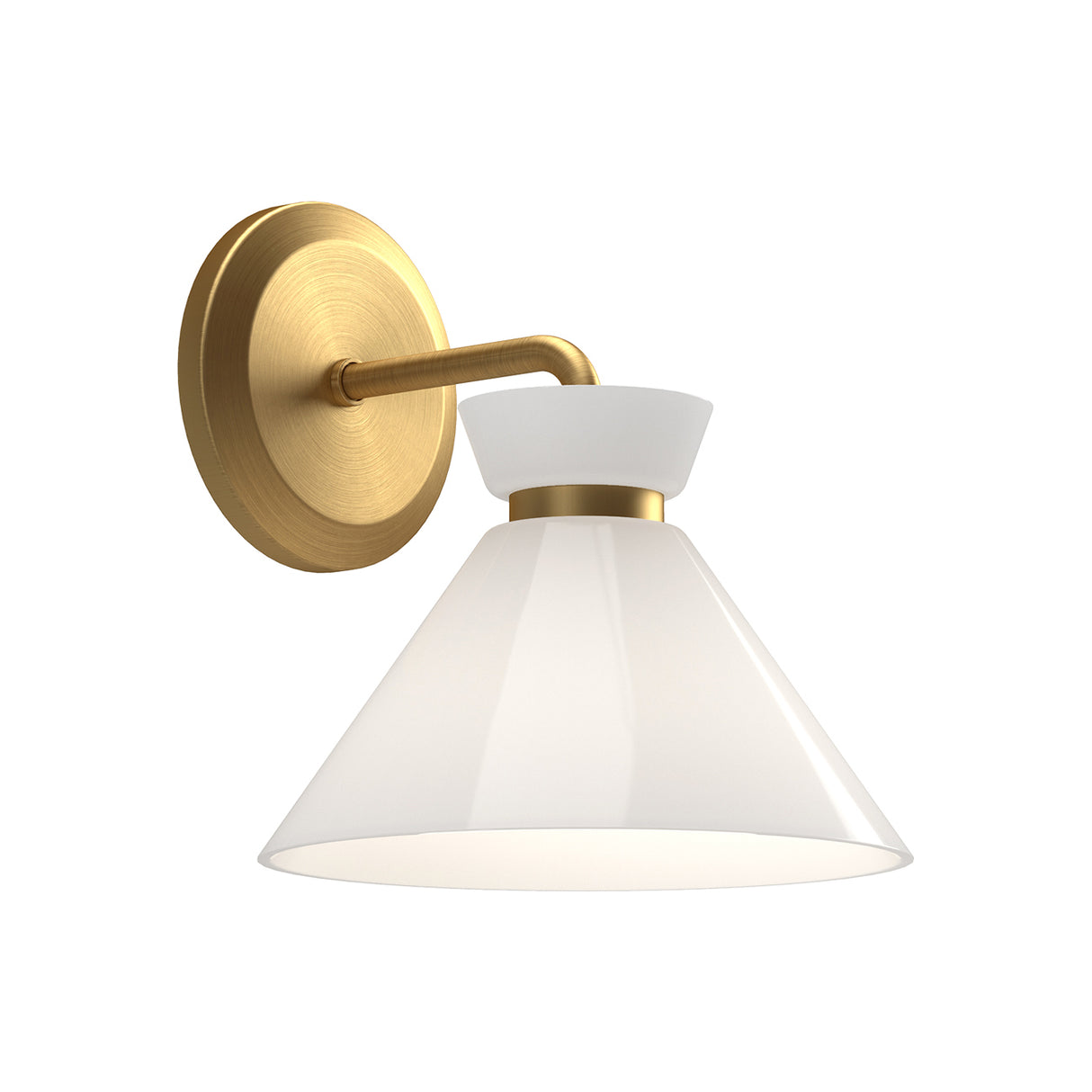 Cori Wall Sconce, Brushed Brass and Milk Glass