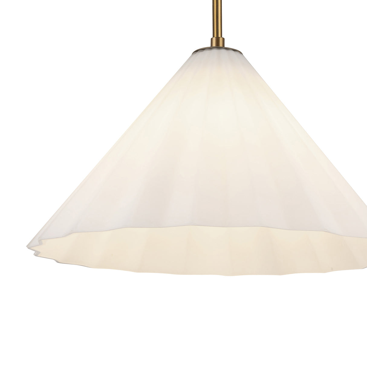 Reese Medium Pendant 14", Aged Brass and Opal Glass