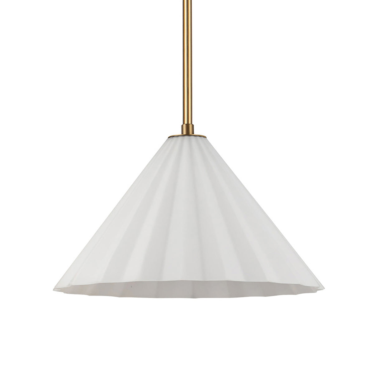 Reese Medium Pendant 14", Aged Brass and Opal Glass