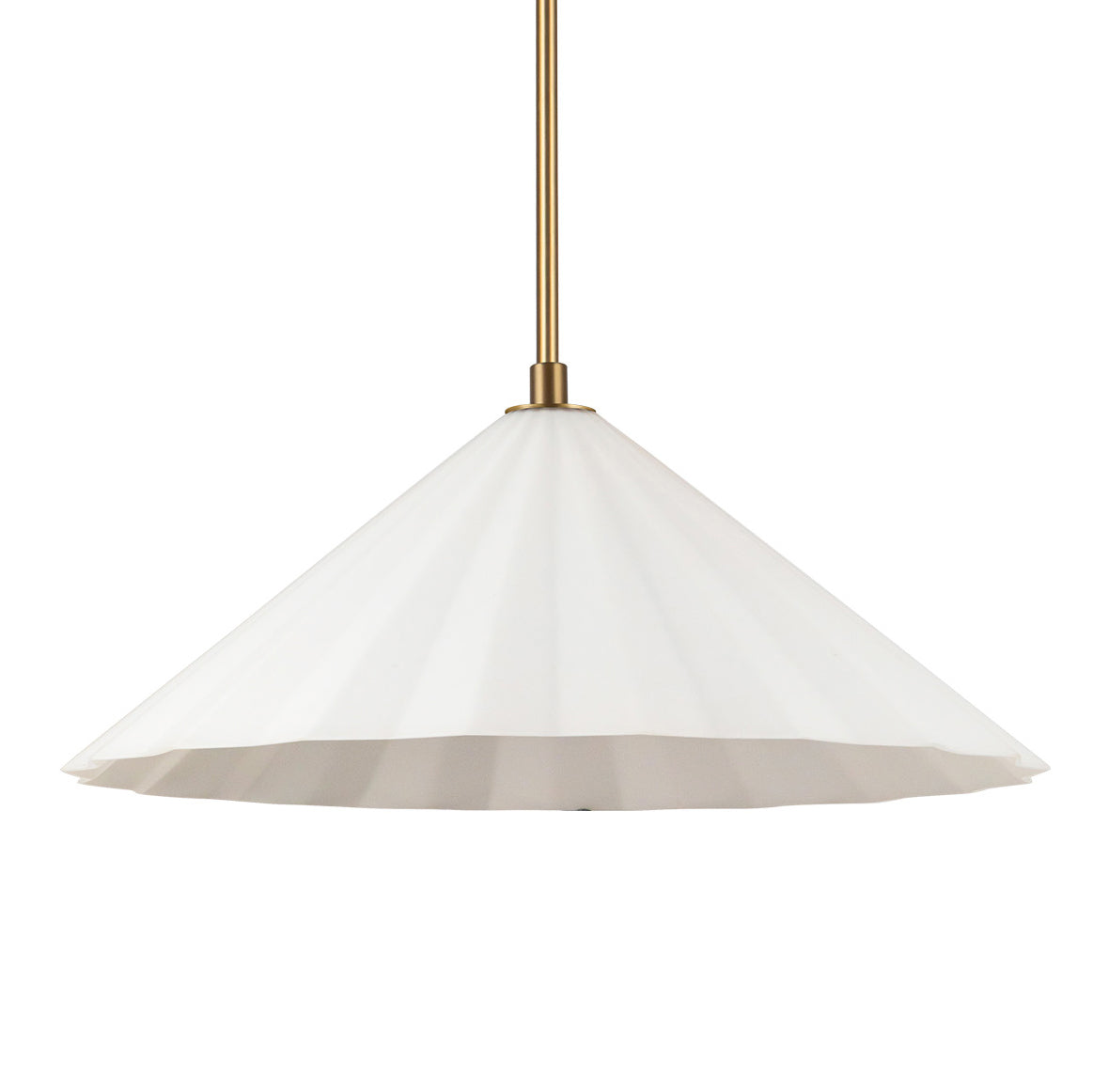 Reese Large Pendant 20", Aged Brass and Opal Glass