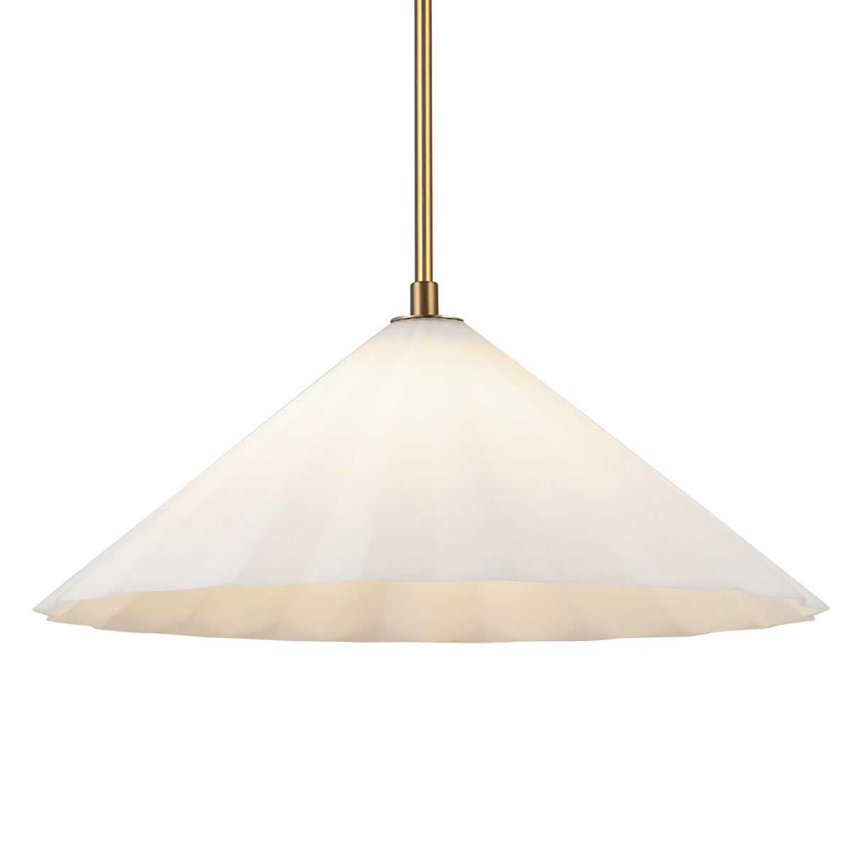 Reese Large Pendant 20", Aged Brass and Opal Glass