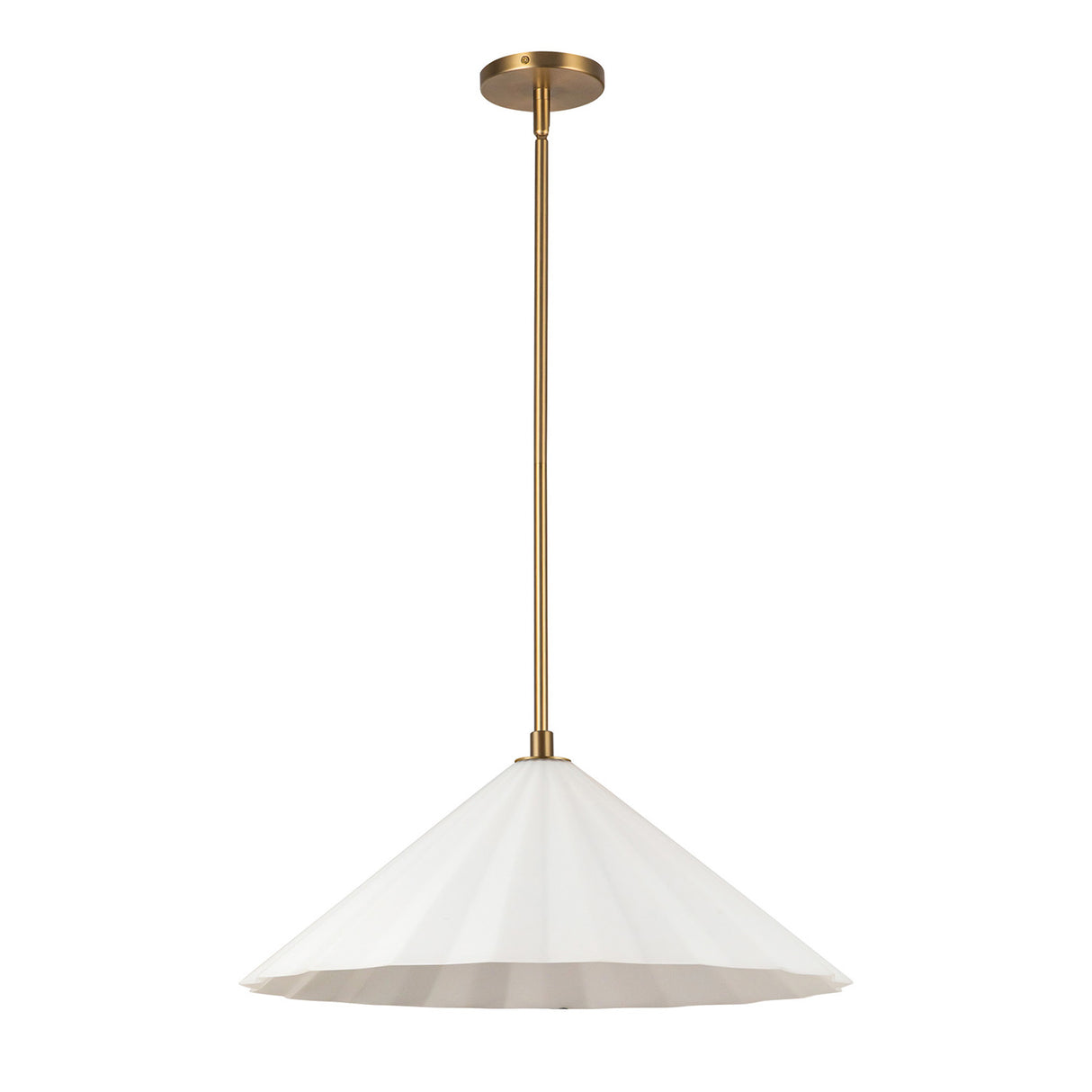 Reese Large Pendant 20", Aged Brass and Opal Glass